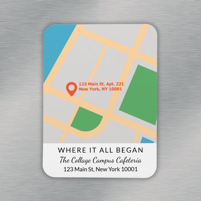 Couple Jubiläum Keepake, wo es alles begann Karte Magnet (Couple Anniversary Keepsake Where It All Began Map Magnet
)