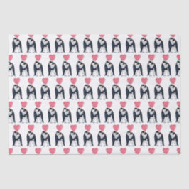 Couple Kaiser Penguin Herz Seidenpapier