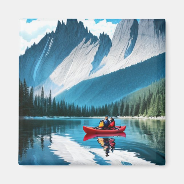 Couple Kayaking Themed Magnet (Vorne)
