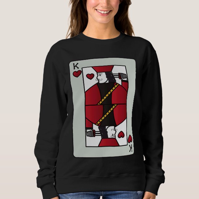 Couple King of Heart Card Valentines  Pair Sweatshirt (Vorderseite)