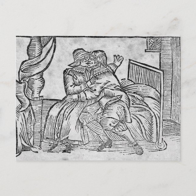 Couple Kissing, Illustration "Roxburghe Ballads" Postkarte (Vorderseite)