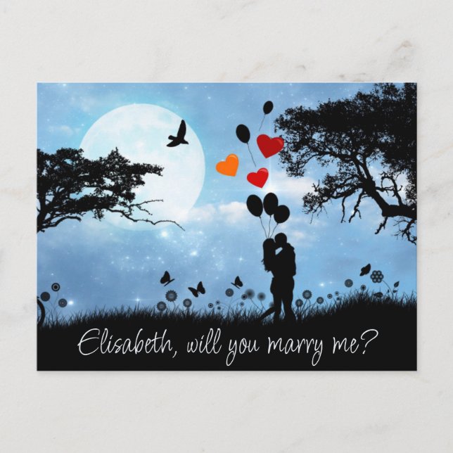 Couple Kissing Romantic wirst du mich heiraten Postkarte (Vorderseite)