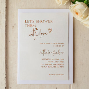 Couple Let's Shower sie Terracotta Bridal Einladung