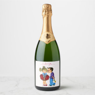 Couple Liebe Sparkling Wine Label - I Liebe You