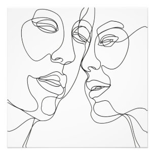 Couple Line Art Fotodruck