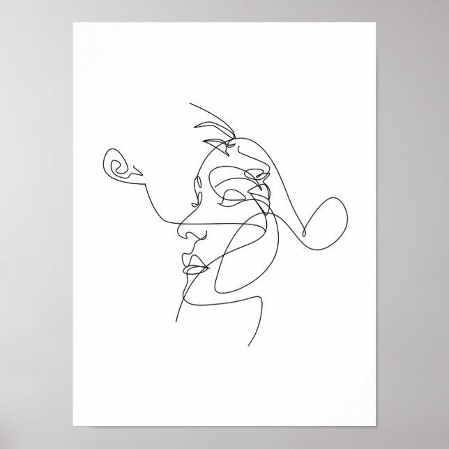 Couple Line Art Minimalistisch Poster (Vorne)