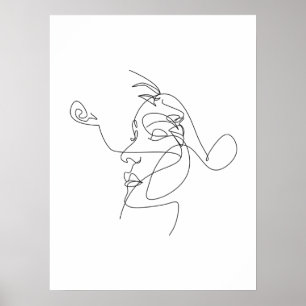 Couple Line Art Minimalistisch Poster