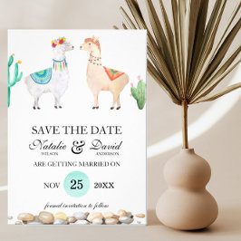 Couple Llama Wedding Save the Date Announction Einladung