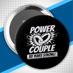 Couple Married 33 Years - 33rd Wedding Anniversary Button