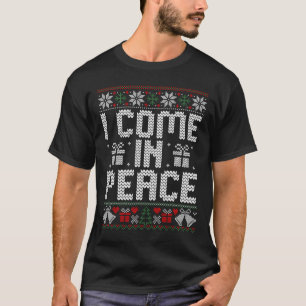 Couple Matching Peace I Come in Peace Ugly Sweater T-Shirt