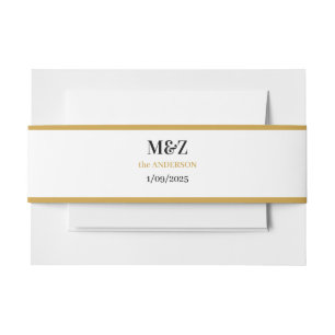 Couple Monogram Hochzeitstag einfache goldene Gren Einladungsbanderole