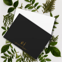 Couple Monogram Minimalistisch Simple Gold Black