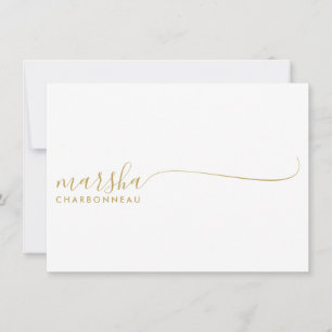 Couple Monogram Minimalistisches Gold Script Mitteilungskarte