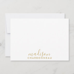 Couple Monogram Minimalistisches Gold Script Mitteilungskarte