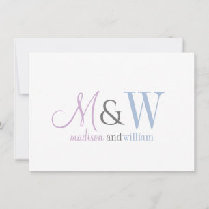 Couple Monogram Minimalistisches Script & Serif Mitteilungskarte