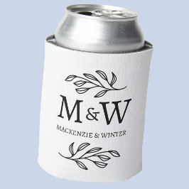 Couple Monogram Names Wedding Elegant Botanical Dosenkühler