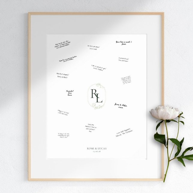 Couple Monogram Wedle Guest Book Alternative Poster (Von Creator hochgeladen)