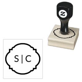 Couple Monogram Wood Art Briefmarke Gummistempel
