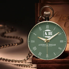 Couple Name Custom Engraved Romantic  Monogram Armbanduhr