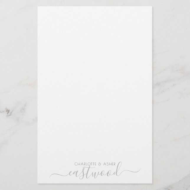 Couple Name Newlyweds Name Stationery Briefpapier (Vorderseite)