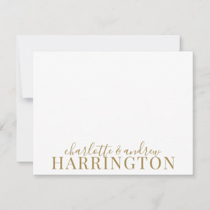 Couple Name Wedding Gold Monogram Mitteilungskarte