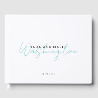 Couple Name Wedding Monogram Aqua Script Name