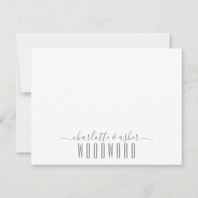 Couple Name Wedding Monogram Art Deco Typografie Mitteilungskarte (Vorderseite)