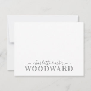 Couple Name Wedding Monogram Art Deco Typografie N Mitteilungskarte