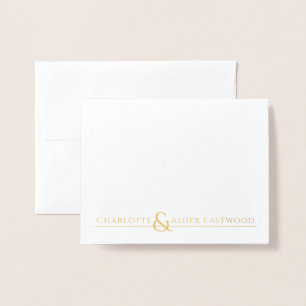 Couple Name Wedding Monogram Gold Foil Folienkarte