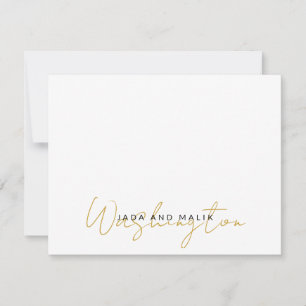 Couple Name Wedding Monogram Gold Script Name Mitteilungskarte