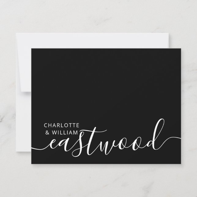 Couple Name Wedding Monogram Note Card Mitteilungskarte (Vorderseite)