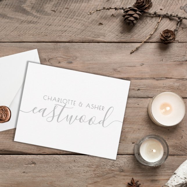 Couple Name Wedding Monogram Note Card Mitteilungskarte (Von Creator hochgeladen)