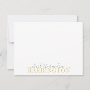 Couple Name Wedding Monogram Pastel Green Mustard Mitteilungskarte