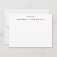 Couple Neu Red Script Vielen Dank Stationery No