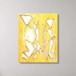 Couple New Wohngestaltung Gelb - Couple Art Abstra Leinwanddruck