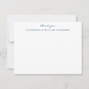 Couple Newlywed Blue Script Danke Stationery Mitteilungskarte