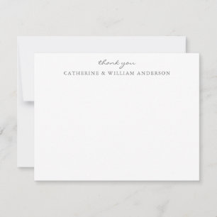 Couple Newlywed Gray Script Danke Stationery Mitteilungskarte