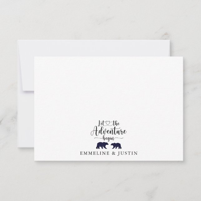 Couple Newlywed Ließ das Abenteuer Mitteilungskarte (Vorderseite)