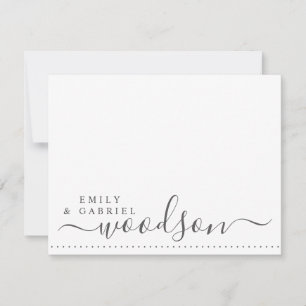 Couple Newlyweds Name Wedding Monogram Script Mitteilungskarte