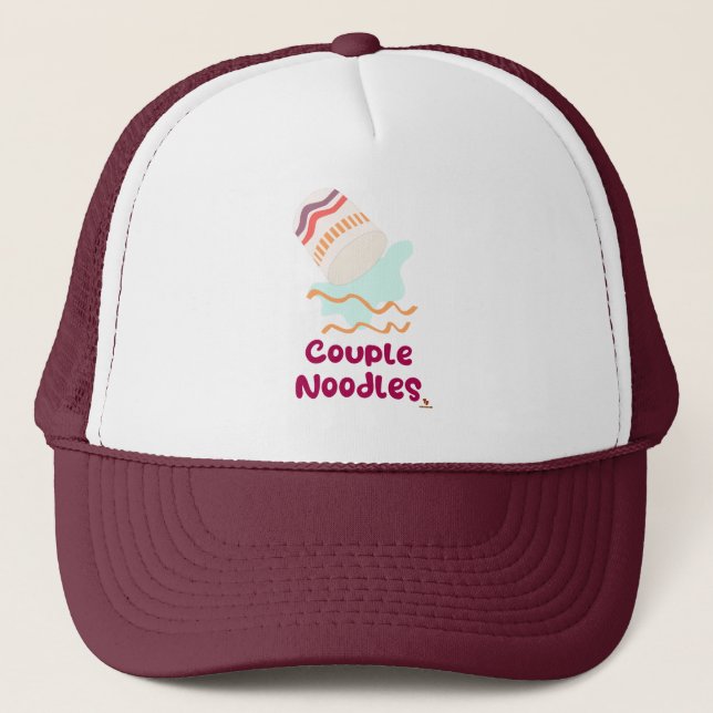 Couple Noodles Funny Ramen Lunch Art Art Truckerkappe (Vorderseite)