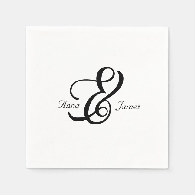Couple Octavia Ampersand Wedding Napkins Serviette (Vorderseite)