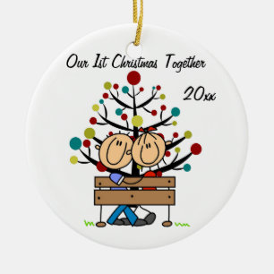Couple on Bench Personalisiert Holiday Ornament