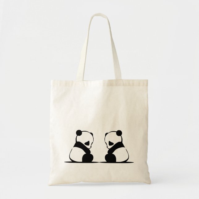 Couple Panda Niedlich Design Tragetaschen (Vorne)