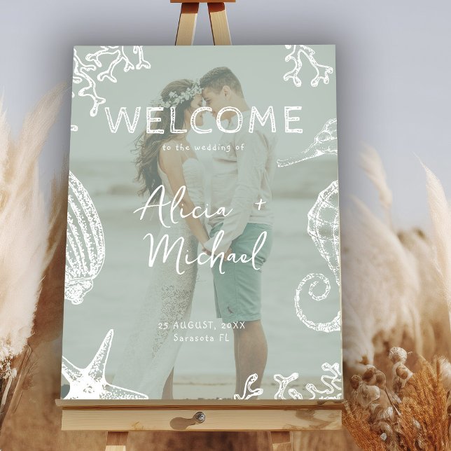 Couple photo coastal wedding welcome  poster (Von Creator hochgeladen)