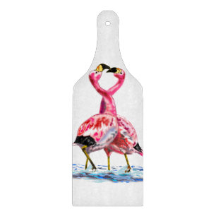 Couple Pink Flamingo Cutting Board Schneidebrett