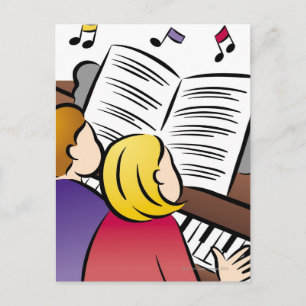 Couple Playing Piano Postkarte