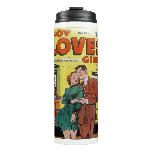 Couple - Pop Arts - Vintag Romance Comic Book Thermosbecher (Vorderseite)