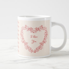 Couple Red Heart Elegante Moderner Valentinstag Jumbo-Tasse
