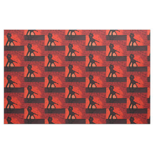 Couple Red Silhouette Stoff