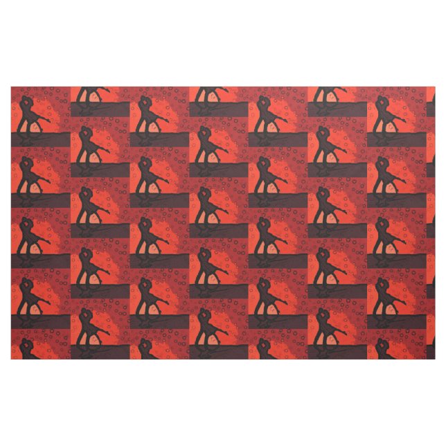 Couple Red Silhouette Stoff (Fat Quarter (45,7 x 55,9 cm))
